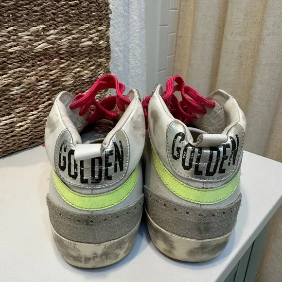 Golden Goose High-Top Sneakers with Pink and Gray Accents - Picture 5 of 7